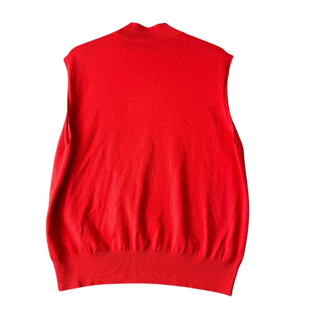 Ann Taylor Mock Neck Sweater Shell Sleeveless XXL Orange Red Silk Blend Layering - Picture 7 of 8